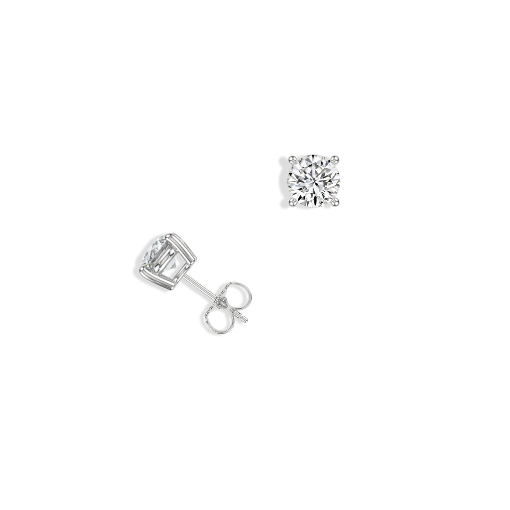 14KW Lab Grown Diamond Classic 4 Prong 0.33 Ctw Studs with Standard Push Back