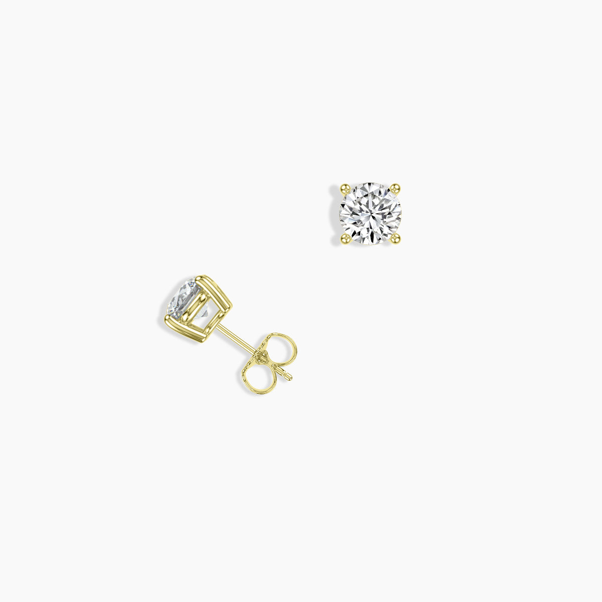 14KW Lab Grown Diamond Classic 4 Prong 0.33 Ctw Studs with Standard Push Back