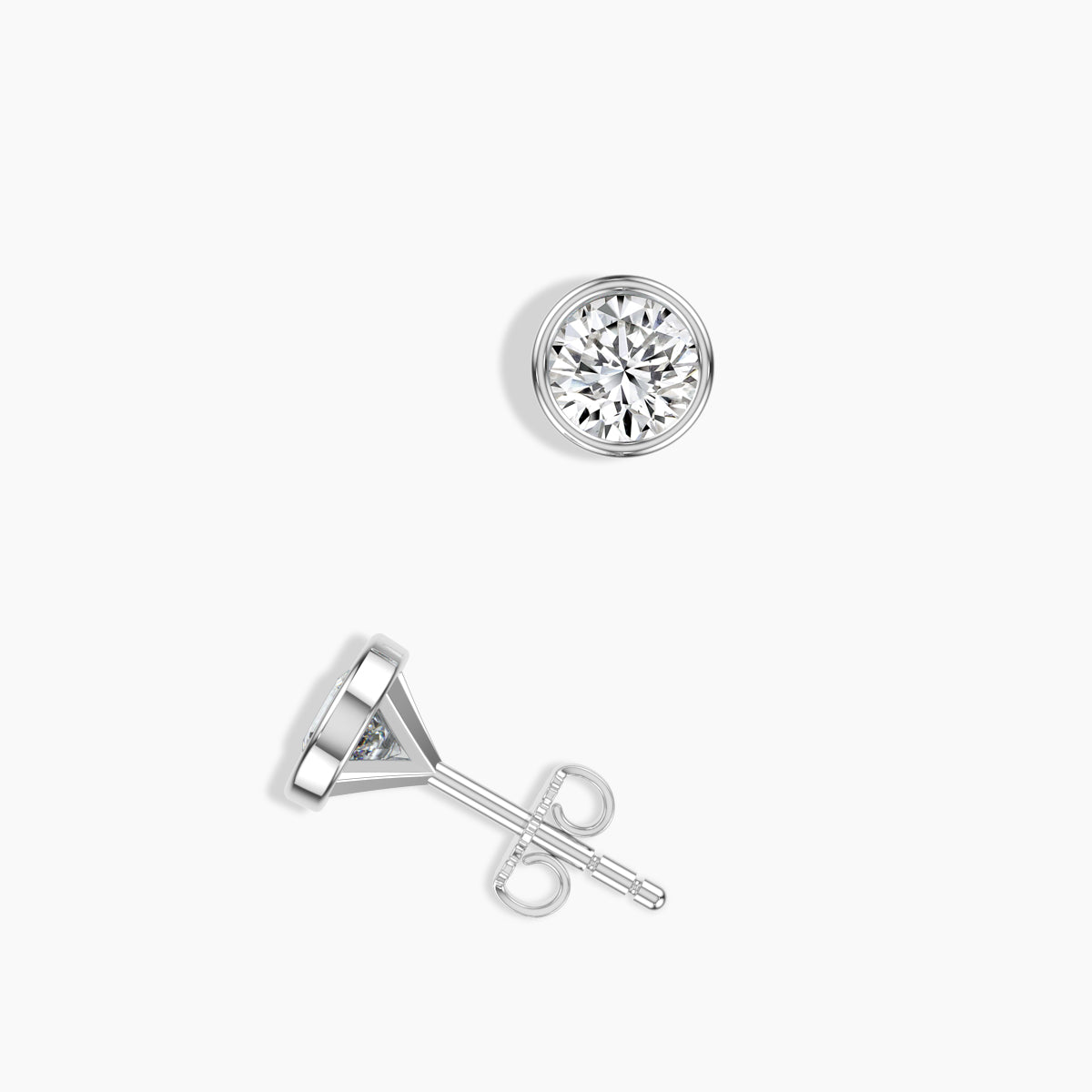 0.50 Ctw Lab Grown Diamond Bezel-Set Martini Stud with Medium Push Back