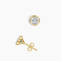 0.50 Ctw Lab Grown Diamond Bezel-Set Martini Stud with Medium Push Back