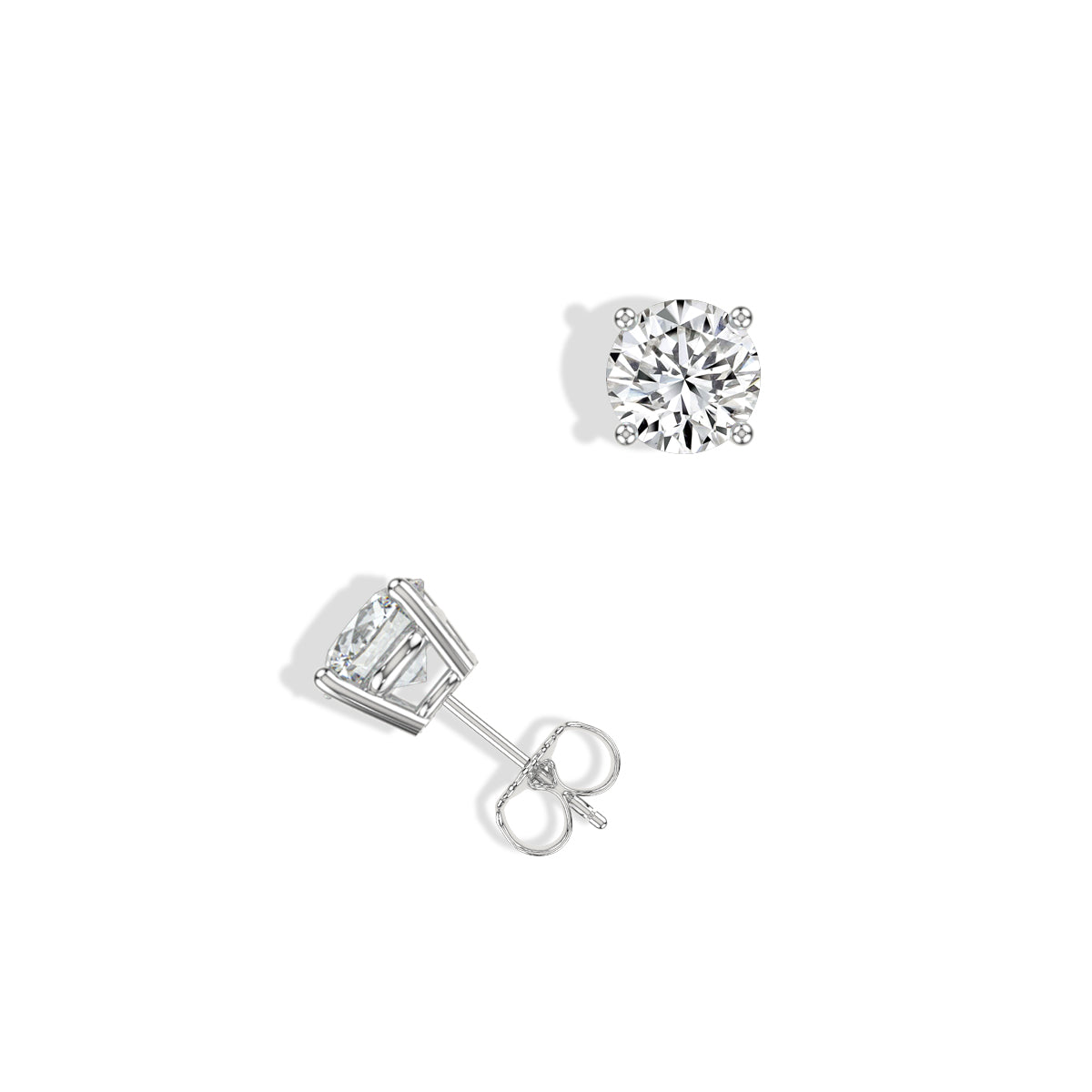 Classic 4 Prong 0.90 Ctw Studs with Push Back