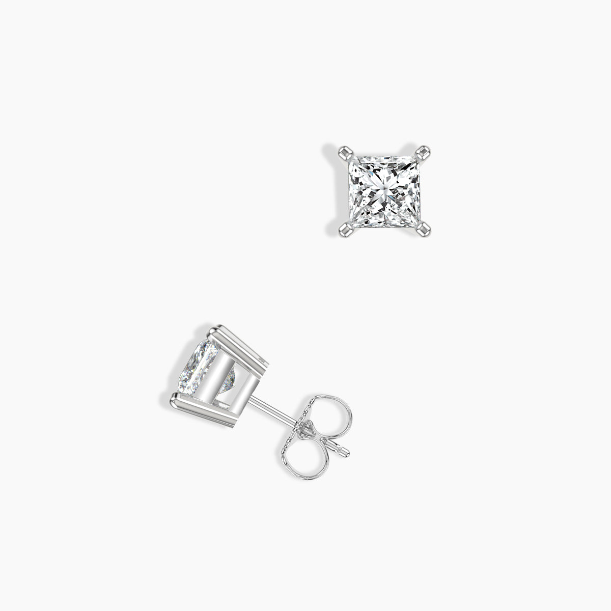 Lab Grown Diamond Classic 4 Prong 1.00 Ctw Studs with Medium Push Back