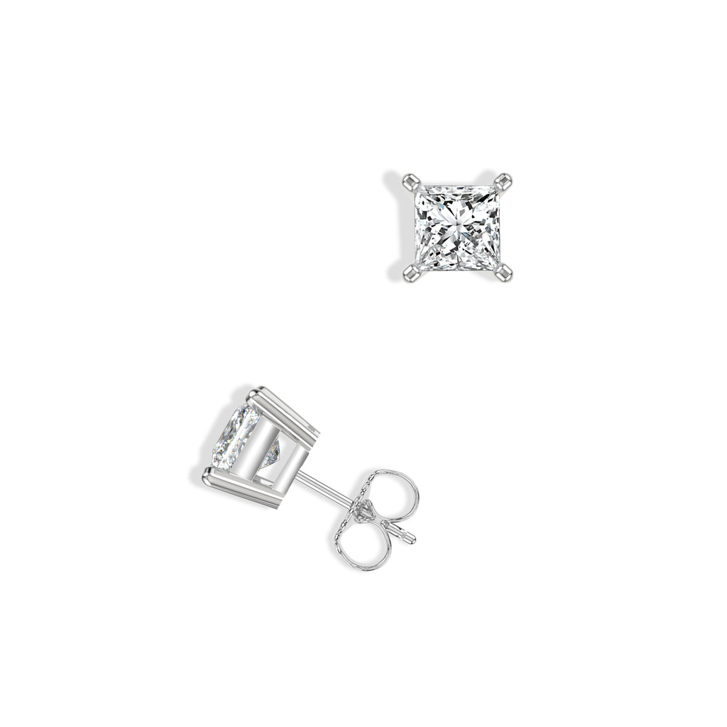 Lab Grown Diamond Classic 4 Prong 1.00 Ctw Studs with Medium Push Back