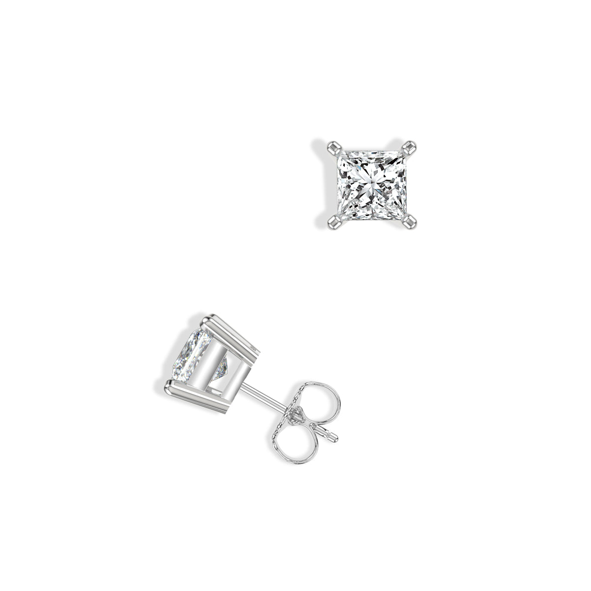 Lab Grown Diamond Classic 4 Prong 1.00 Ctw Studs with Medium Push Back