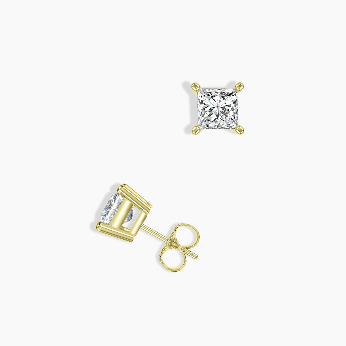 Lab Grown Diamond Classic 4 Prong 1.00 Ctw Studs with Medium Push Back