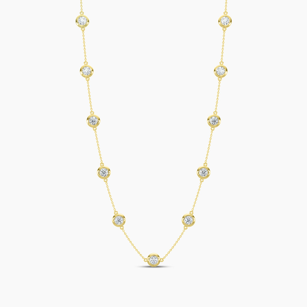 Classic 2.20 Ctw Diamond Station Necklace with 11 Stones