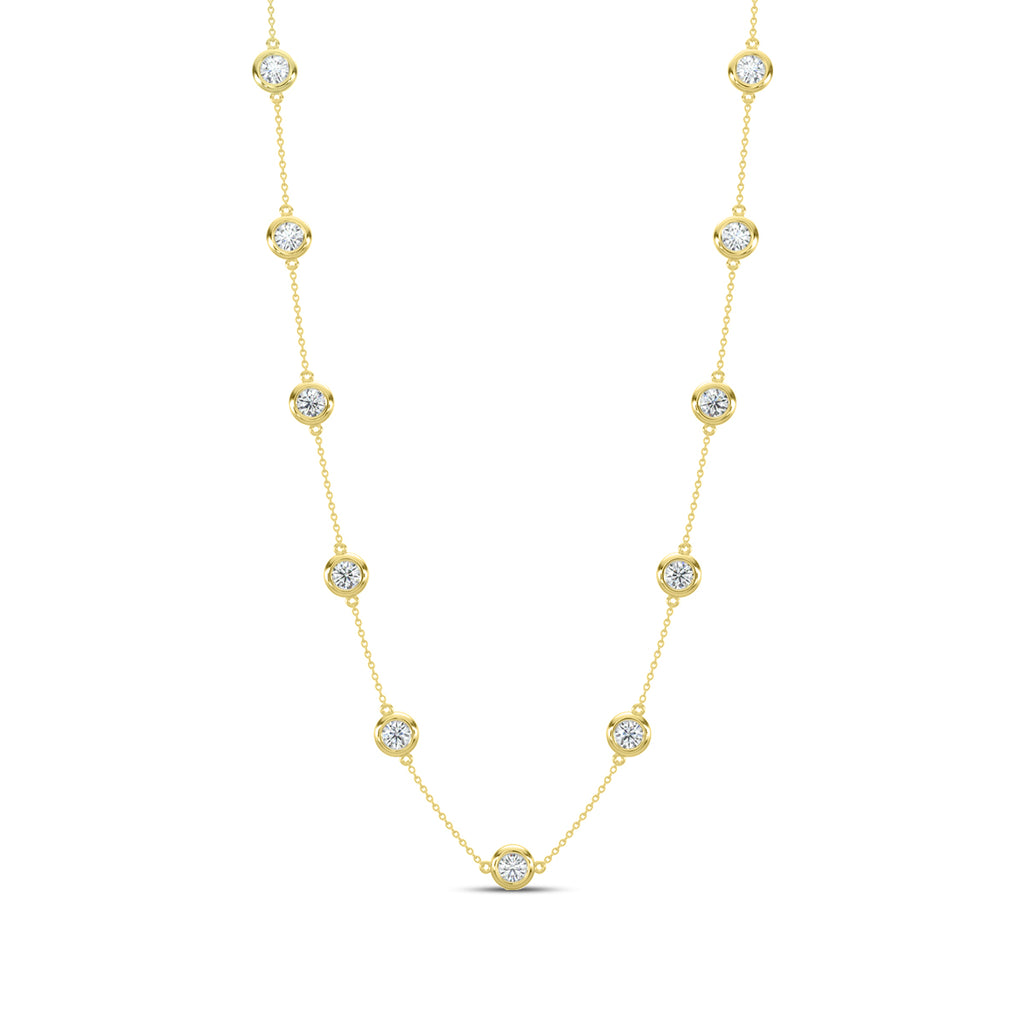 Classic 2.10 Ctw Diamond Station Necklace with 11 Stones
