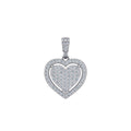 10K White Gold Round Diamond Womens Heart Pendant 1/4 Cttw