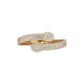 10K Yellow Gold Bangle Bracelet 5-3/4 Cttw crafted in white gold with natural diamonds