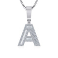 10K White Gold Baguette Initial A Pendant 3/8 Cttw crafted in 14K gold with natural diamonds
