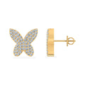10K Yellow Gold Round Diamond Butterfly Stud Earrings 3/8 Cttw crafted in white gold with brilliant-cut diamonds