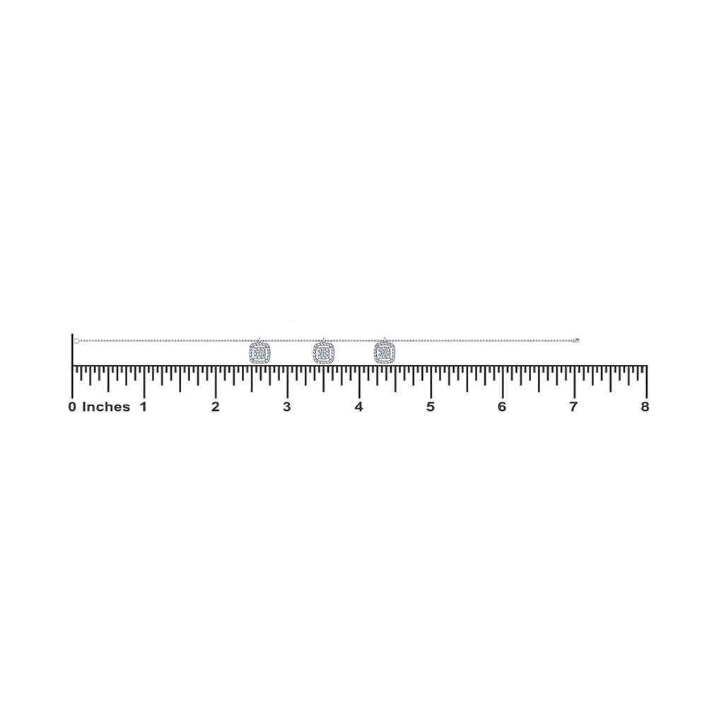 14K White Gold Square Bracelet 3/4 Cttw