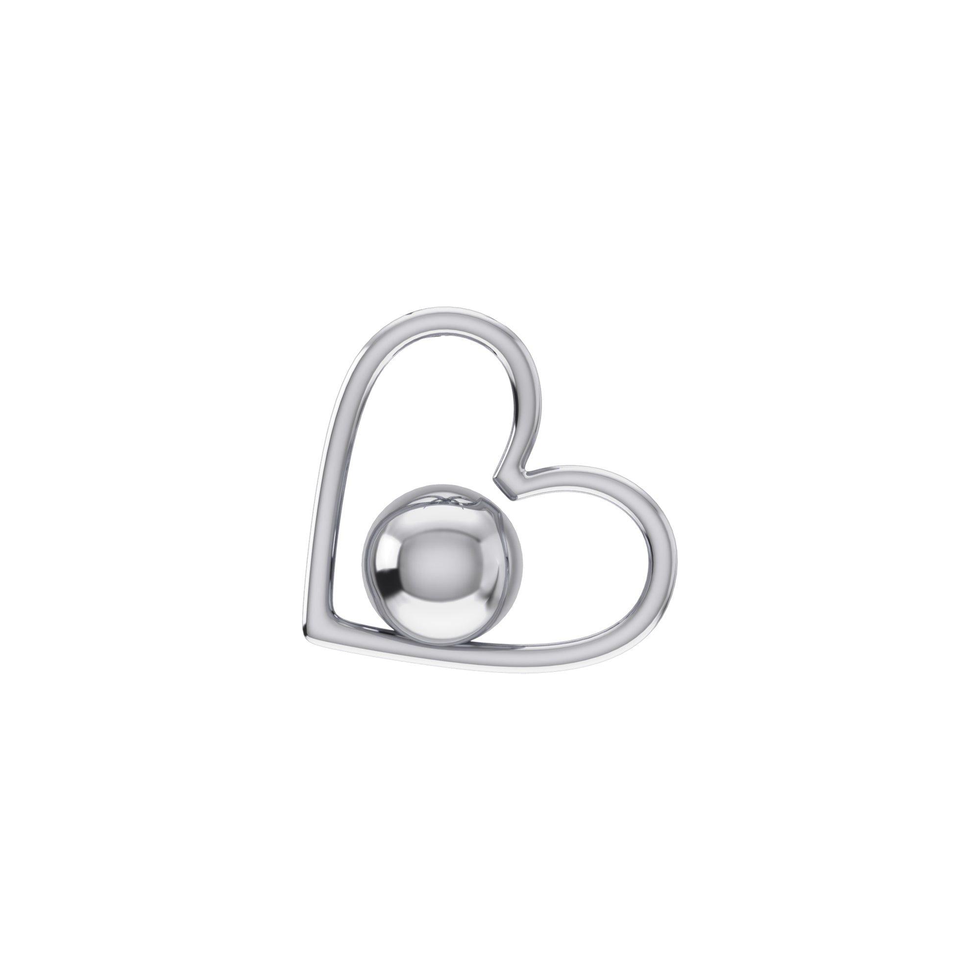 10K White Gold Round Diamond Womens Heart Pendant 1-1/5 Cttw