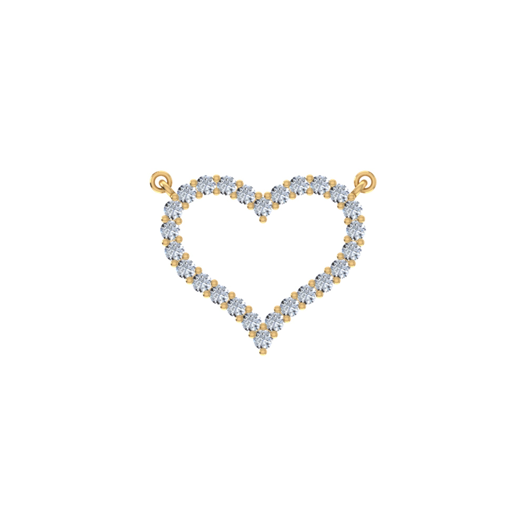 10K Yellow Gold Round Diamond Womens Heart Pendant 1/2 Cttw