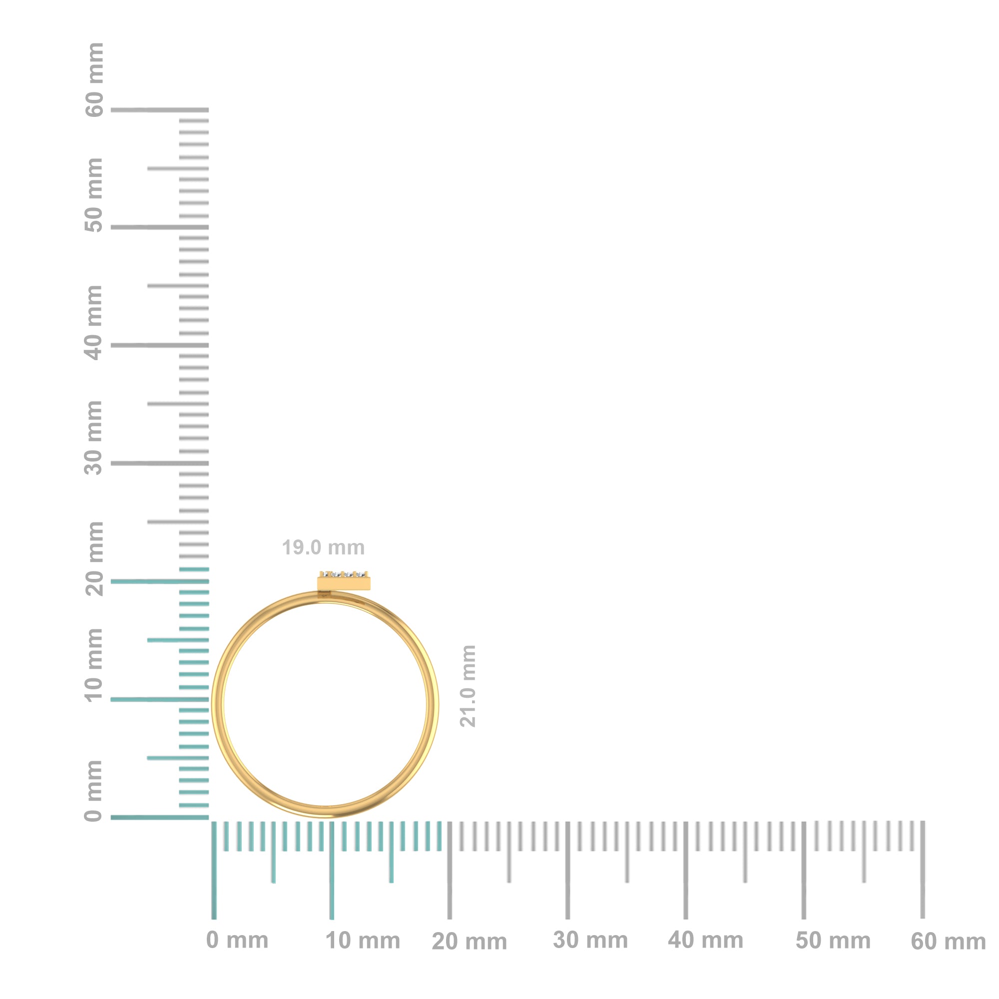 10K Yellow Gold Womens Round Diamond L Initial Letter Ring 1/25 Cttw
