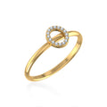 10K Yellow Gold Womens Round Diamond O Initial Letter Ring 1/25 Cttw crafted in white gold with round brilliant diamonds