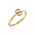 10K Yellow Gold Womens Round Diamond S Initial Letter Ring 1/25 Cttw crafted in white gold with natural diamonds