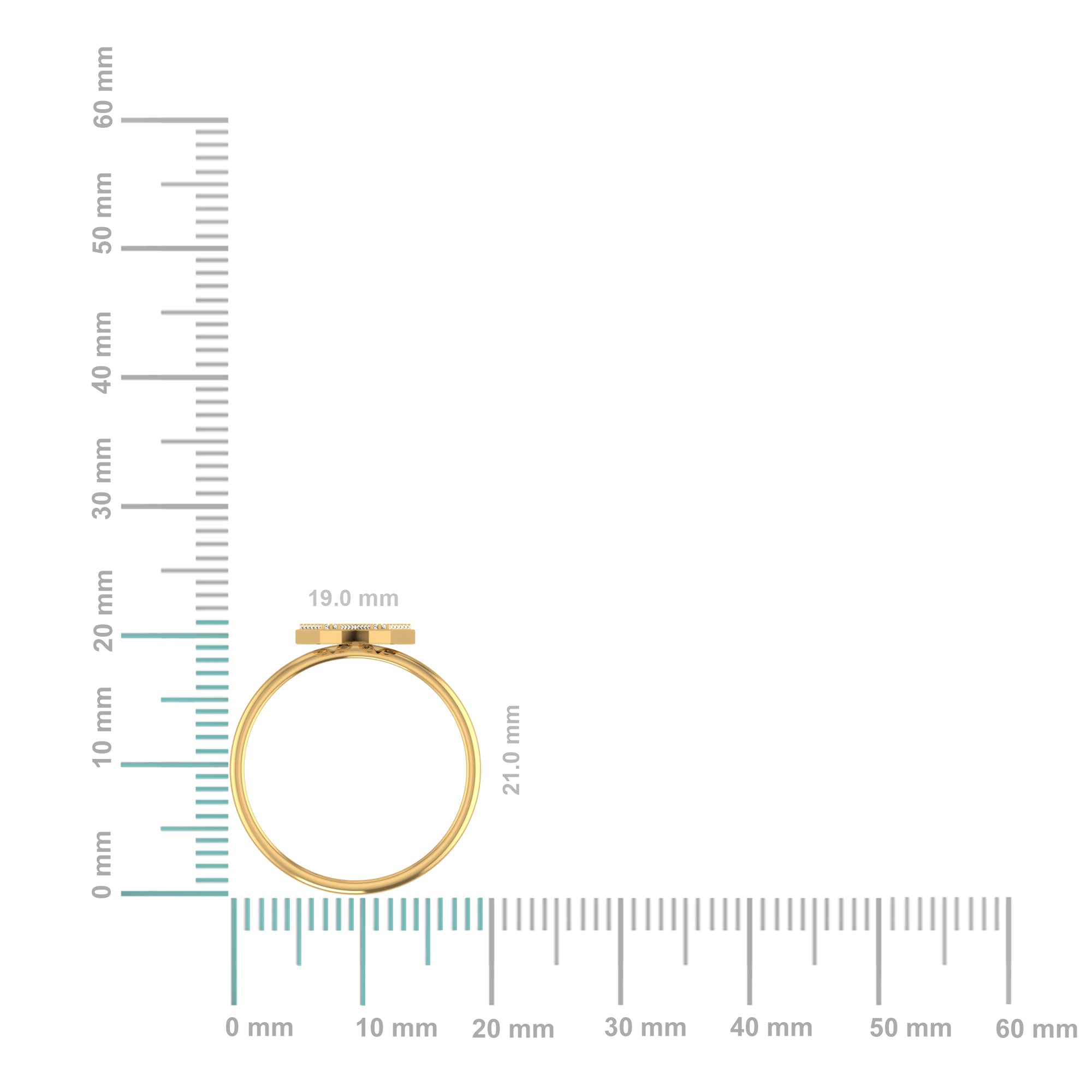 10K Yellow Gold Womens Round Diamond W Initial Letter Ring 1/10 Cttw