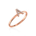 10K Rose Gold Womens Round Diamond A Initial Letter Ring 1/25 Cttw crafted in 18K gold with round brilliant diamonds