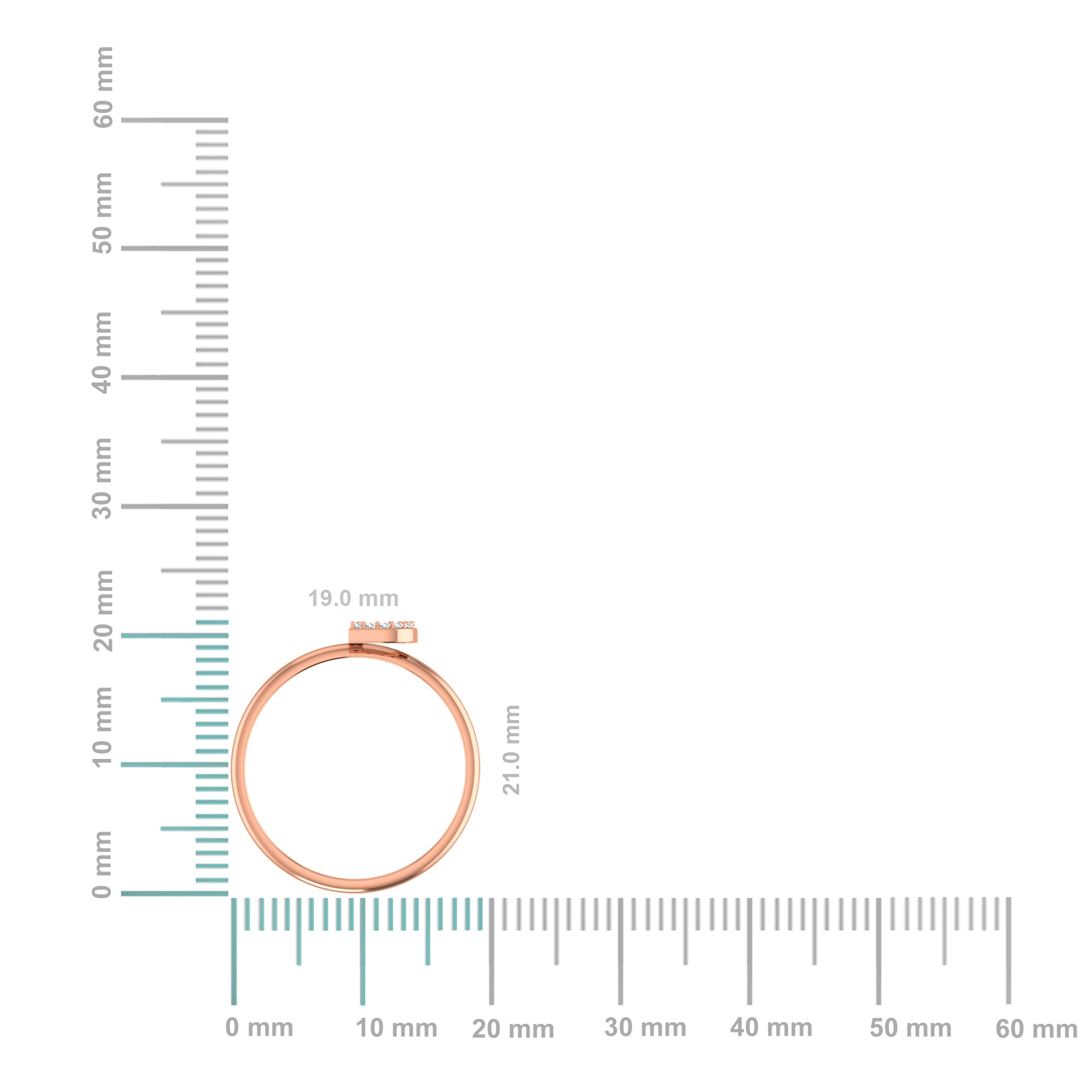 10K Rose Gold Womens Round Diamond D Initial Letter Ring 1/25 Cttw