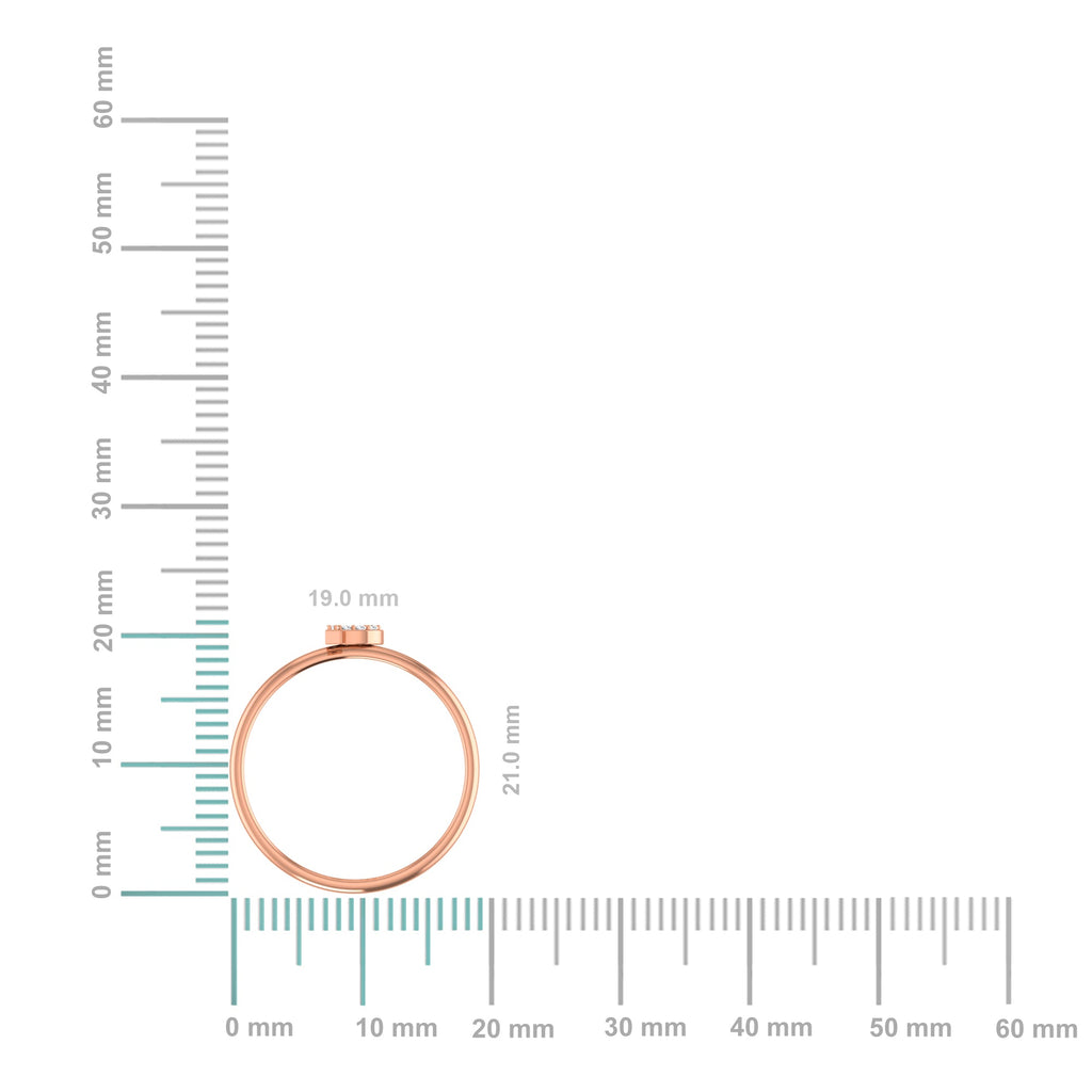 10K Rose Gold Womens Round Diamond P Initial Letter Ring 1/25 Cttw