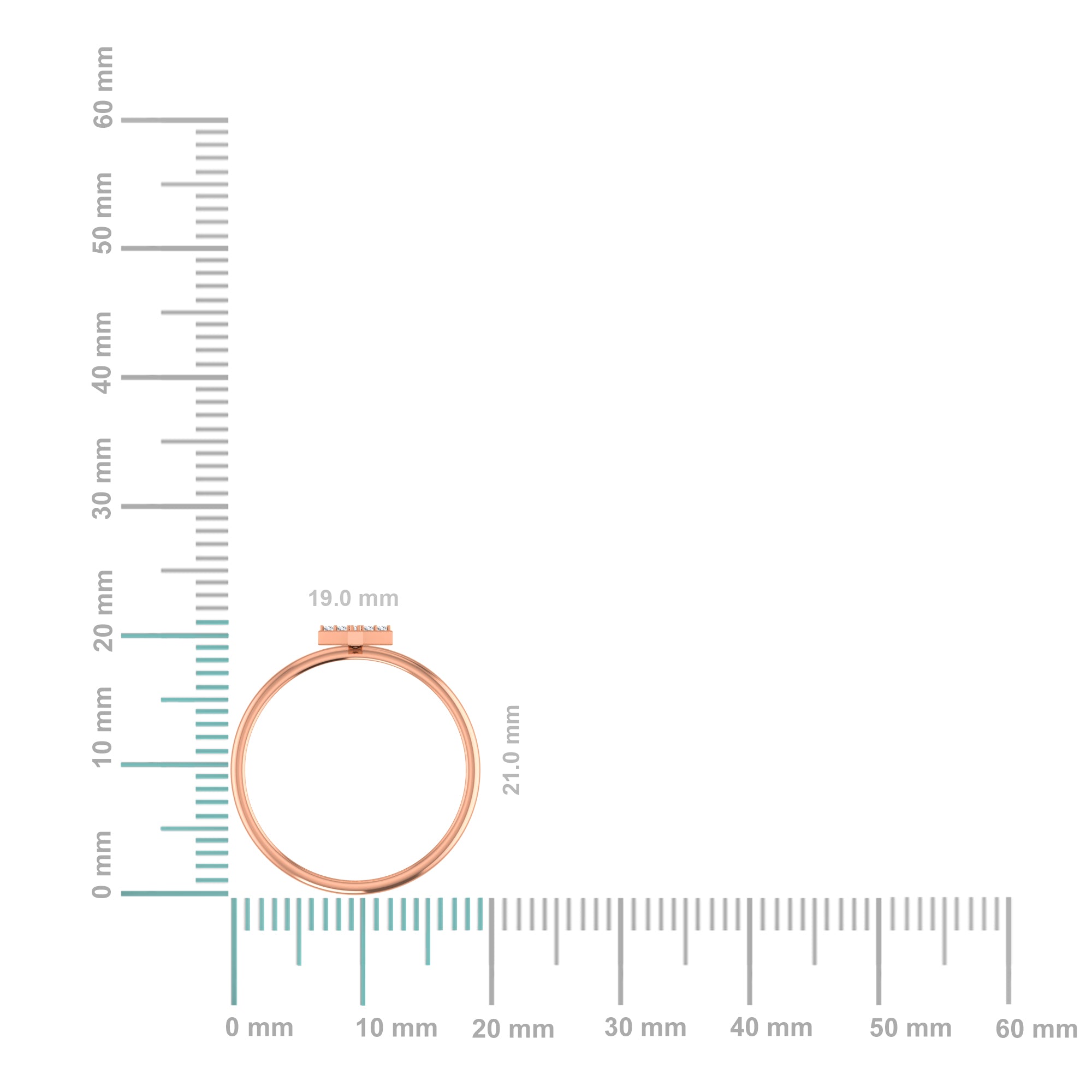 10K Rose Gold Womens Round Diamond T Initial Letter Ring 1/25 Cttw