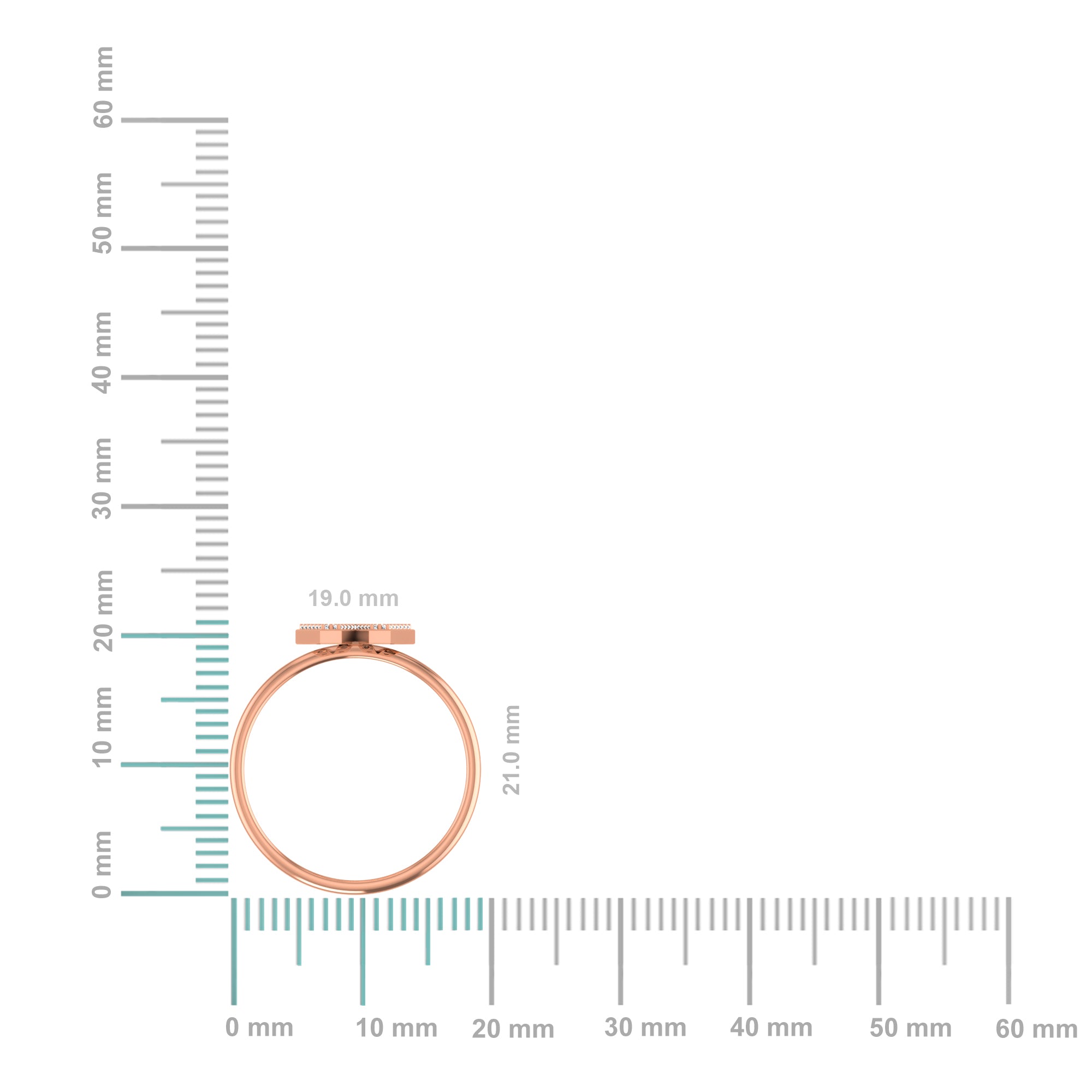 10K Rose Gold Womens Round Diamond W Initial Letter Ring 1/10 Cttw