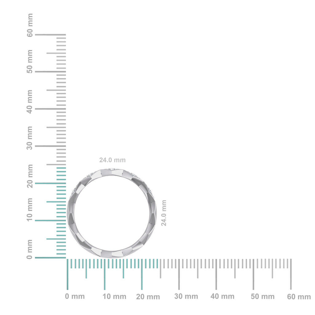 14K White Gold Round Diamond Prong Set Designer Couple Band 3/8 Cttw
