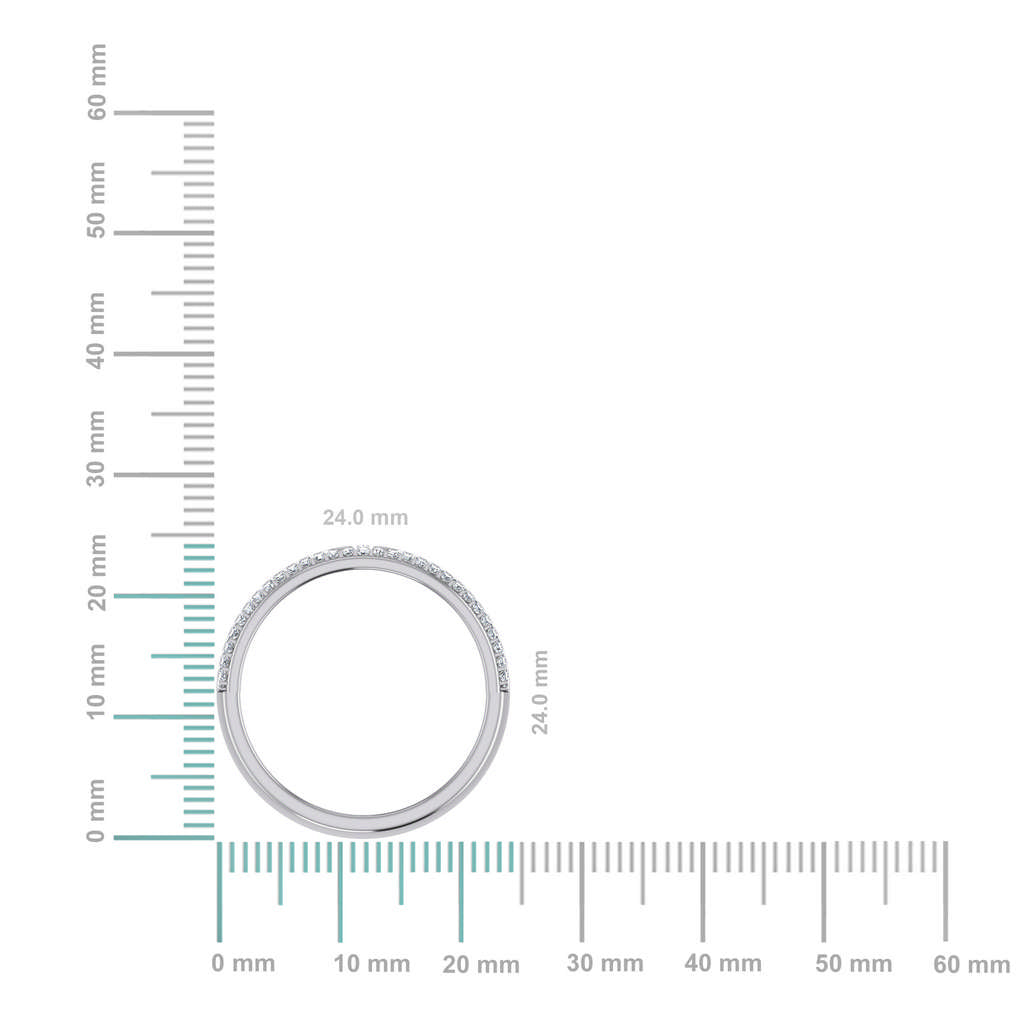 14K White Gold Round Diamond Prong Set Designer Couple Band 1/2 Cttw