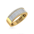 10K Yellow Gold Princess Diamond Mens Invisible Band 1-1/5 Cttw crafted in rose gold with round brilliant diamonds