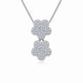 10K White Gold Womens Round Diamond Floral Cluster Top Open Pendant 1/5 Cttw