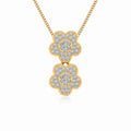 10K Yellow Gold Womens Round Diamond Floral Cluster Top Open Pendant 1/5 Cttw