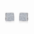 10K White Gold Mens Princess Diamond Square Stud Earrings 3/4 Cttw crafted in 14K gold with natural diamonds