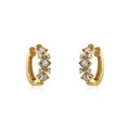 10K Yellow Gold Womens Round Diamond Small Huggies Earrings 5/8 Cttw