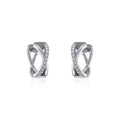 10K White Gold Womens Round Diamond Small Huggies Earrings 1/2 Cttw