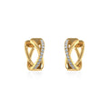 10K Yellow Gold Womens Round Diamond Small Huggies Earrings 1/2 Cttw