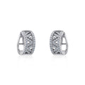 10K White Gold Womens Round Diamond Small Huggies Earrings 7/8 Cttw