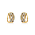 10K Yellow Gold Womens Round Diamond Small Huggies Earrings 7/8 Cttw
