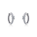 10K White Gold Womens Round Diamond Small Huggies Earrings 5/8 Cttw