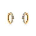 10K Yellow Gold Womens Round Diamond Small Huggies Earrings 5/8 Cttw