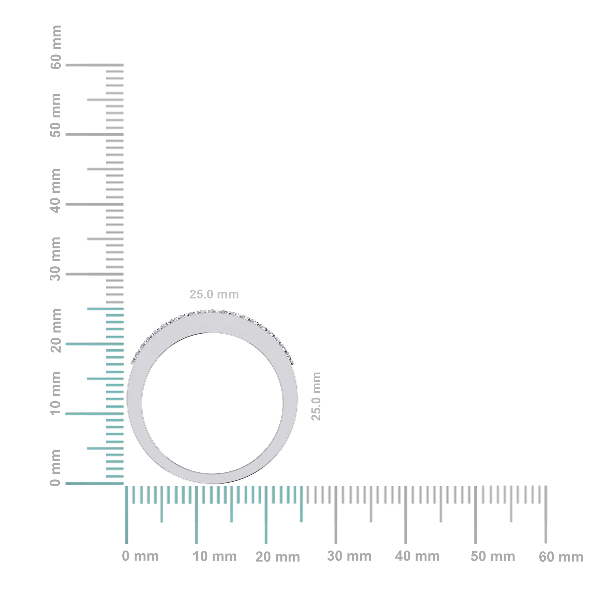 10K White Gold Princess Diamond Mens Invisible Band 2 Cttw