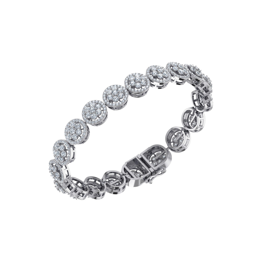 10K White Gold Round Diamond Womens Designer 8" Bracelet 8-3/8 Cttw crafted in 14K gold with brilliant-cut diamonds