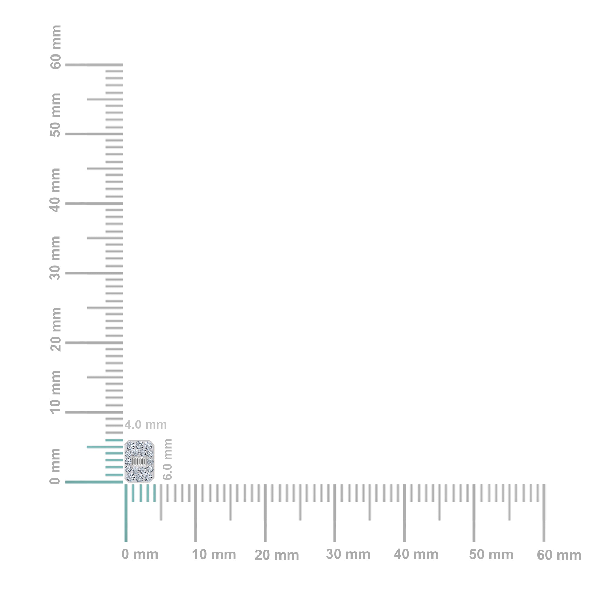 10K White Gold Baguette Diamond Emerald Shape Stud Earring 1/5 Cttw