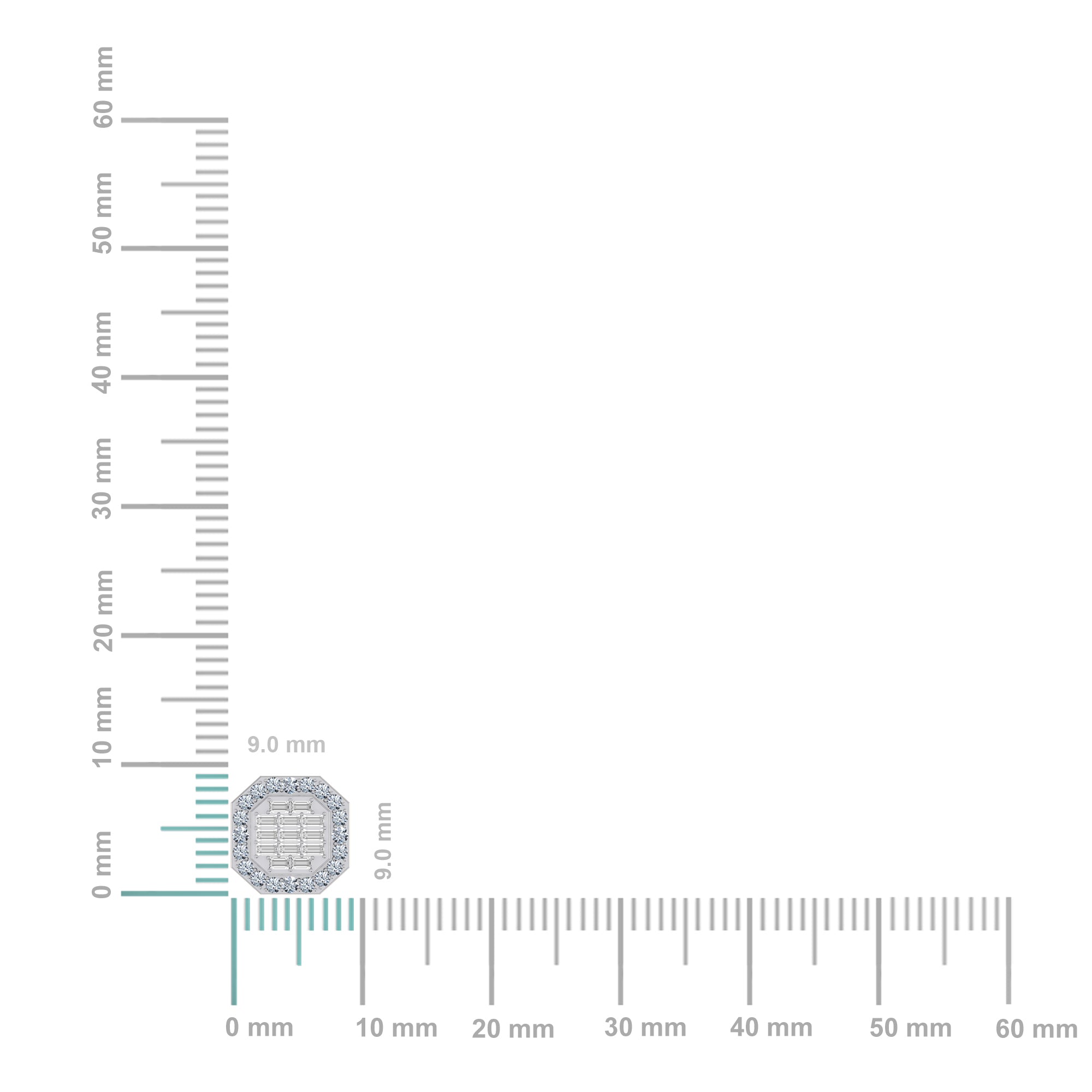 10K White Gold Diamond Designer Stud Earring 1/2 Cttw