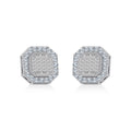 10K White Gold Diamond Designer Stud Earring 7/8 Cttw crafted in 14K gold with natural diamonds