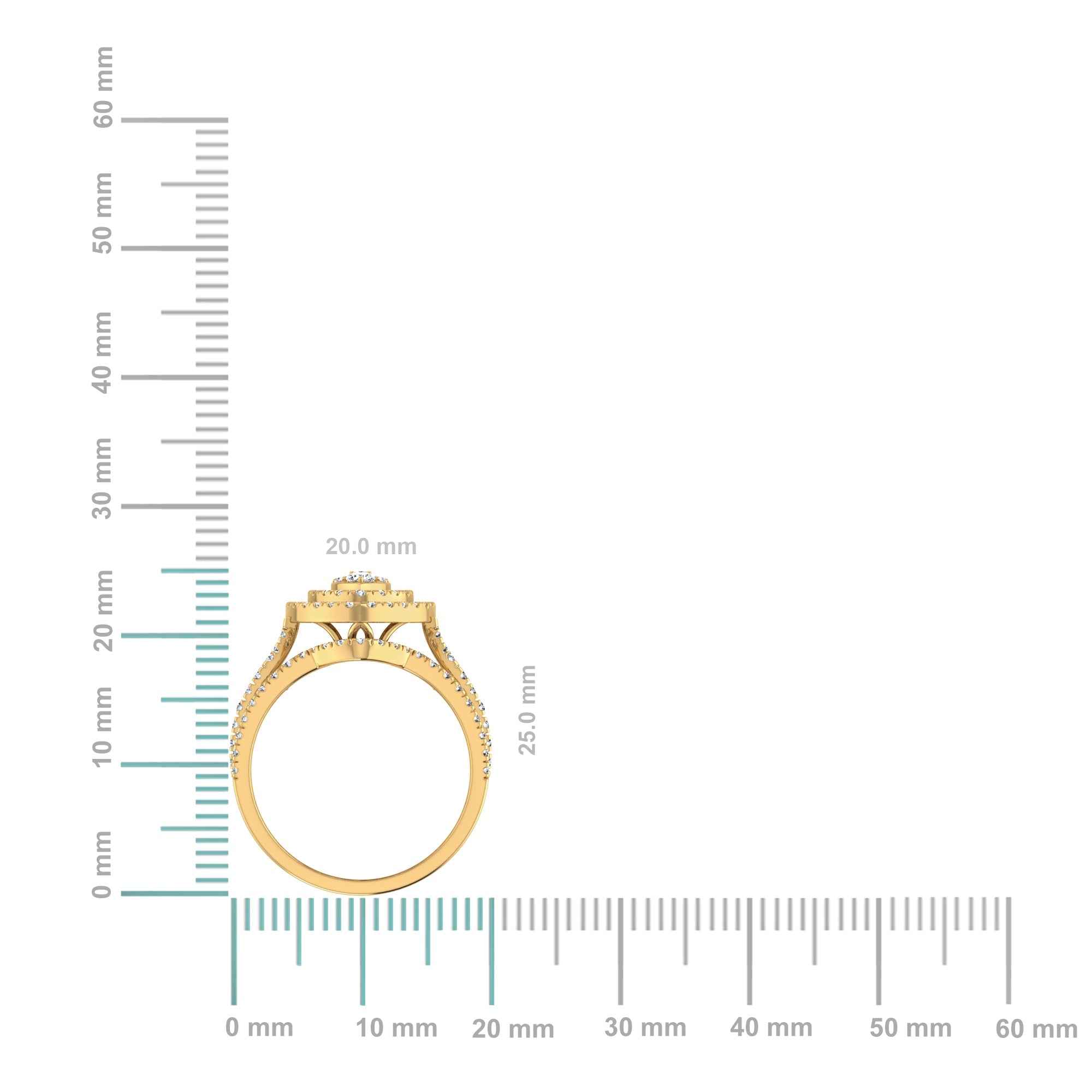 10K Yellow Gold Round Baguette Diamond Womens Designer Bridal Ring 1-3/8 Cttw