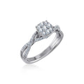 14K White Gold Round Diamond Womens Designer Ring 3/4 Cttw crafted in 18K gold with brilliant-cut diamonds