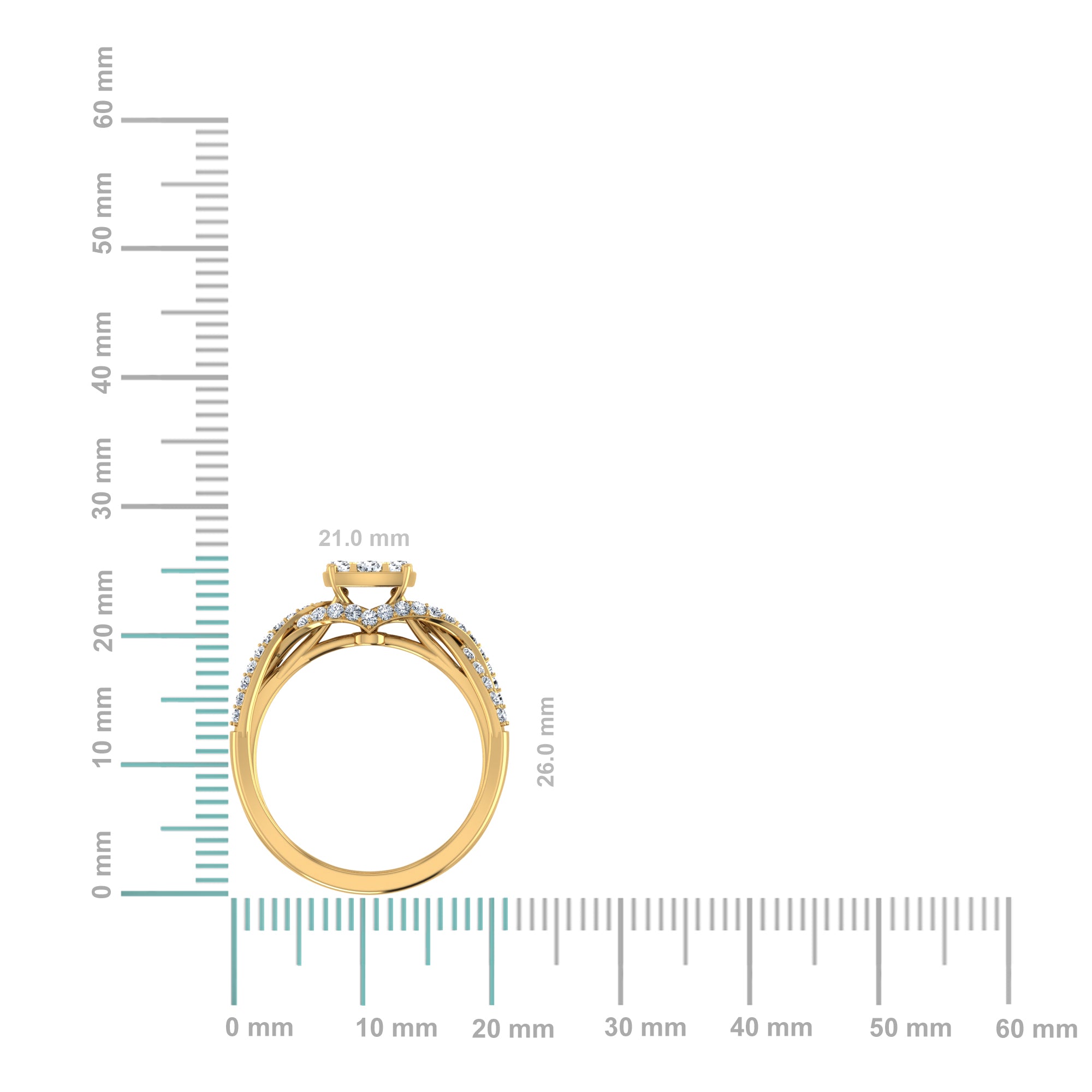 14K Yellow Gold Round Diamond Womens Designer Ring 3/4 Cttw