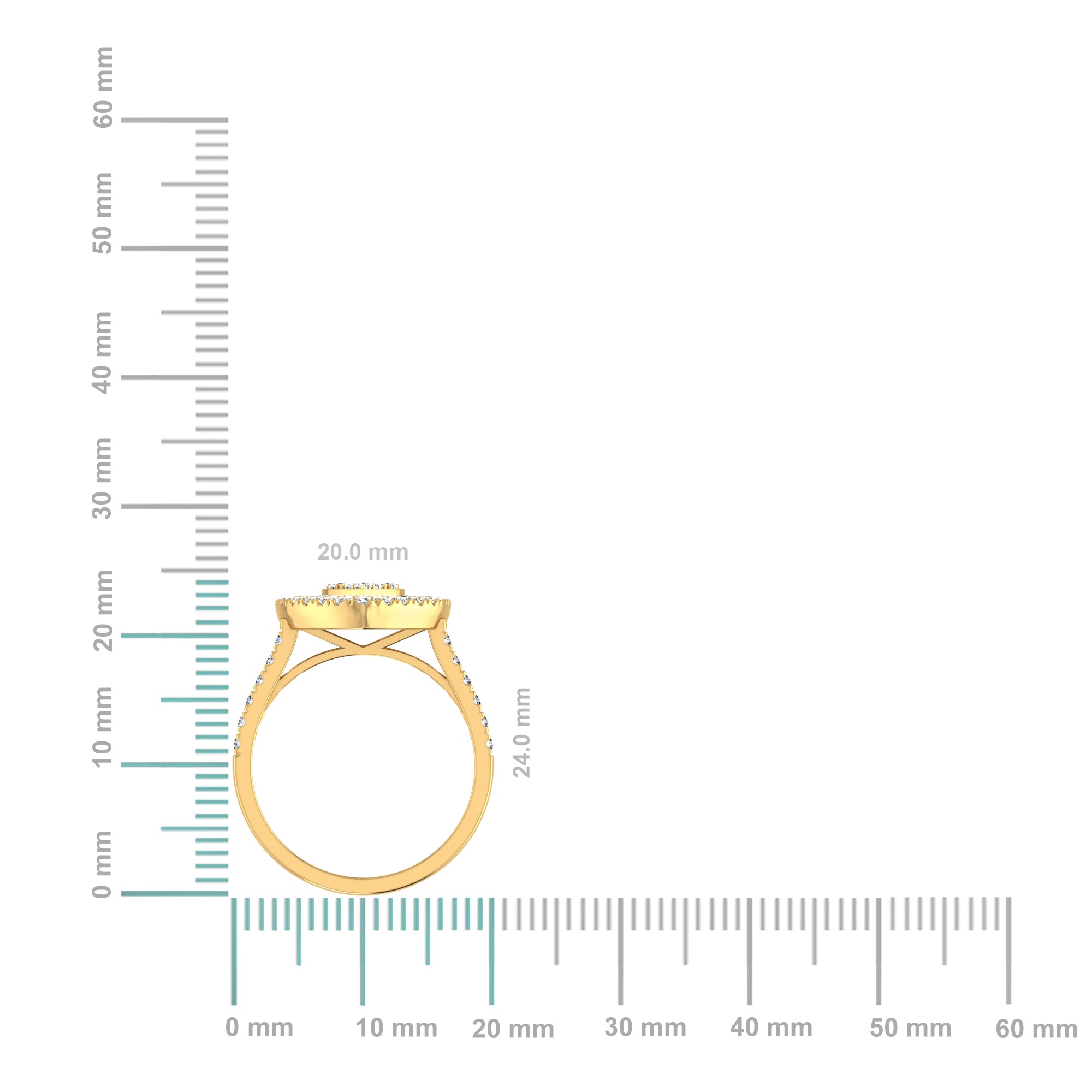 14K Yellow Gold Round Baguette Diamond Heart Shape Womens Sz 7 Designer Ring 1 Cttw