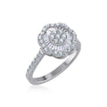14K White Gold Round Baguette Diamond Womens Sz 7 Designer Ring 7/8 Cttw crafted in yellow gold with natural diamonds